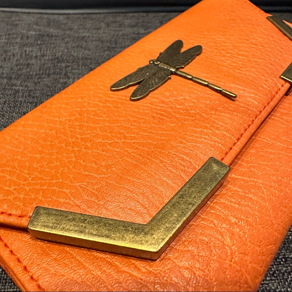 NEW WITH TAG LuLu NYC orange dragonfly wallet - Picture 5 of 14